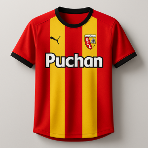 Maillot RC Lens 2025 domicile rouge et jaune officiel